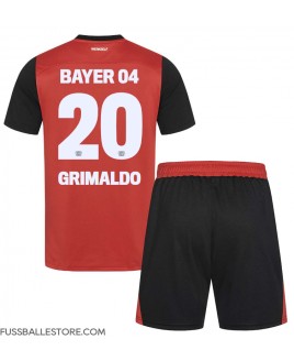 Günstige Bayer Leverkusen Alejandro Grimaldo #20 Heimtrikotsatz Kinder 2024-25 Kurzarm (+ Kurze Hosen)